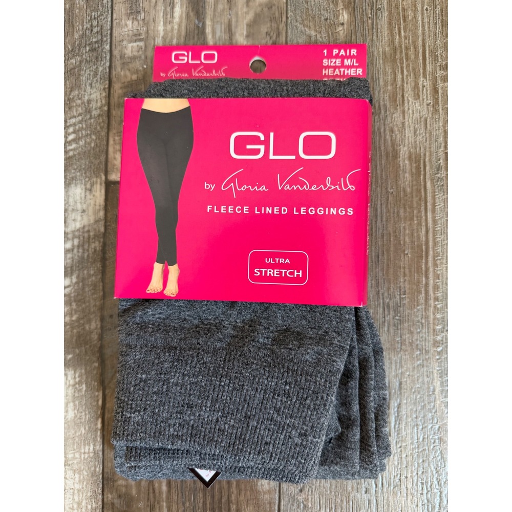 GLO by Gloria Vanderbilt Fleece Lined Leggings Heather Grey M/L